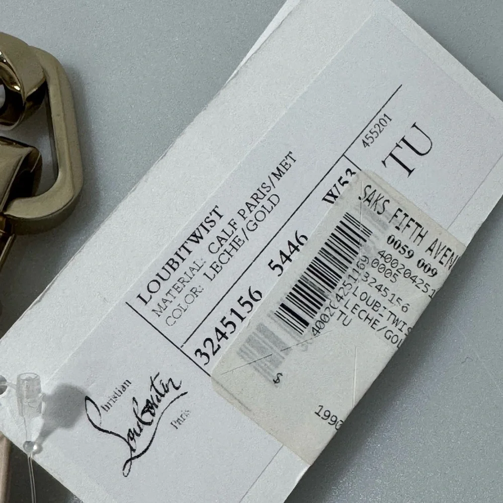 Christian Louboutin Loubitwist Shoulder Bag Leather Leche Beige Gold - Picture 10 of 10